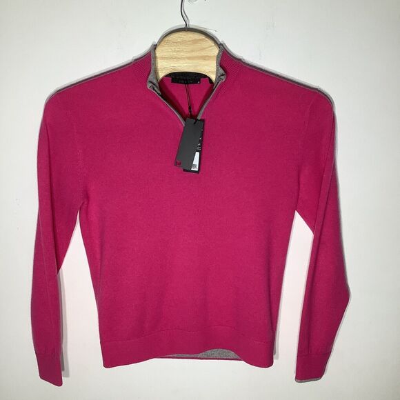 Greyson Mens Sebonack Cashmere Wool Blend 1/4 Zip Golf Pullover Size Medium NWT - Picture 2 of 8